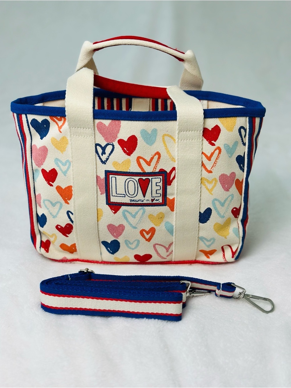 Brighton Red White and You Mini Tote Bag with Crossbody Strap - Picture 3 of 11